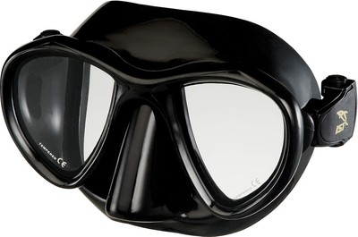 IST M-88 BLUETECH Twin Lens Scuba Diving Snorkeling Mask (Black Silicone/Black)