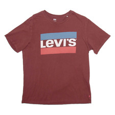 LEVI'S Mens T-Shirt Maroon M