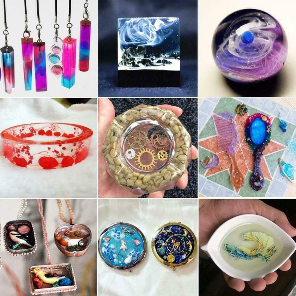 Epoxy Resin Kit Crystal Clear Hardener Easy Mix DIY ProjectsNEW U9P5