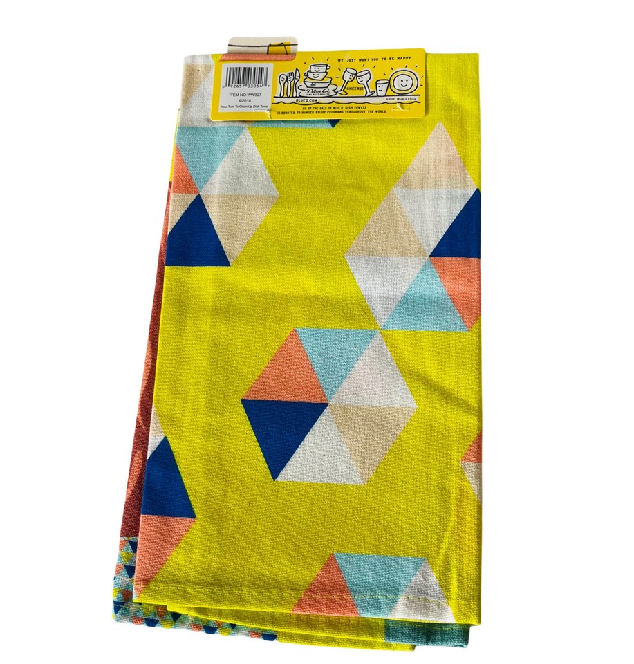 Blue Q Dish Towels " YOUR TURN TO CLEAN UP " Retro Style Tea Towel Fun