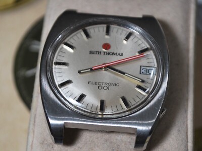 Nice Vintage 1970s SETH THOMAS Electronic 601 S.S Men's Watch --4 Repair /Parts