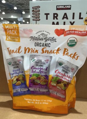 Nature's Garden Organic Trail Mix Snack Packs Multi Pack 24 Bags x1.2oz ...