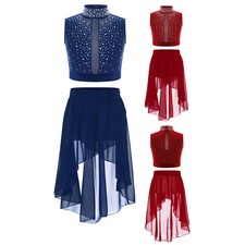 Girls Outfit Samba Leotard Competition Dancewear Sleeveless Dance Contemporary