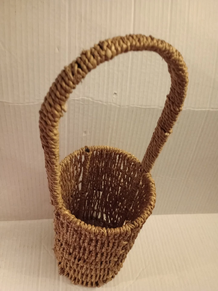 Cesta portadora para botellas de vino con mango cuerda de yute tejida cuerda cáñamo Foto 3 de 4