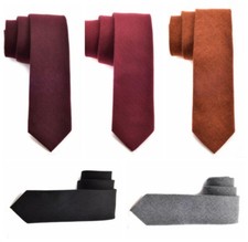 Men's Plain Tie Wool Tie Knit Knitted Tie Necktie Slim Skinny Woven Fashion