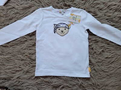 NEU Steiff Langarmshirt Gr. 110 White Weiß Longsleeve NP 38 