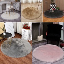Sheepskin Round Christmas Tree Skirt Base Rugs Fluffy Soft Faux Fur Hairy Mats