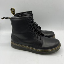 Dr. Martens Zavala J Black Combat Boots Youth Kids Size 1 Zip Lace Up