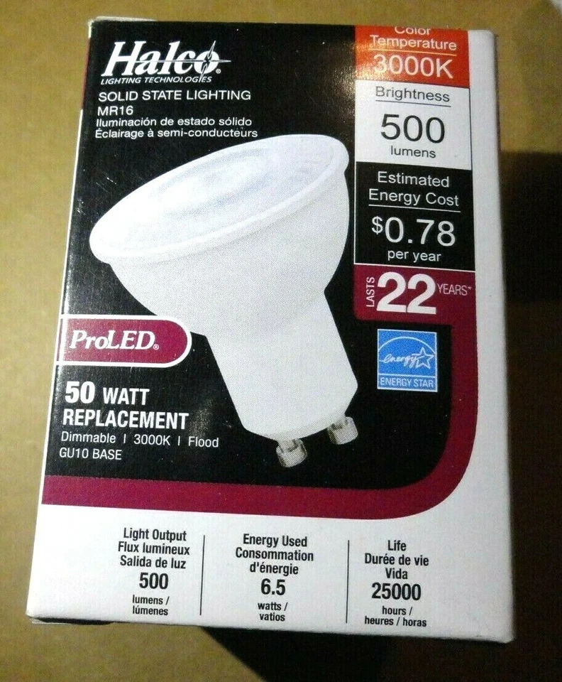 Halco MR16FL6/830/GU10/LED 6W LED MR16 3000K 120V GU10 Base Dimmable LIGHT Bulb - Image 4 of 4