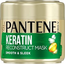 Pantene Smooth and Sleek Hair Mask, Keratin Up to 72H of Smooth...