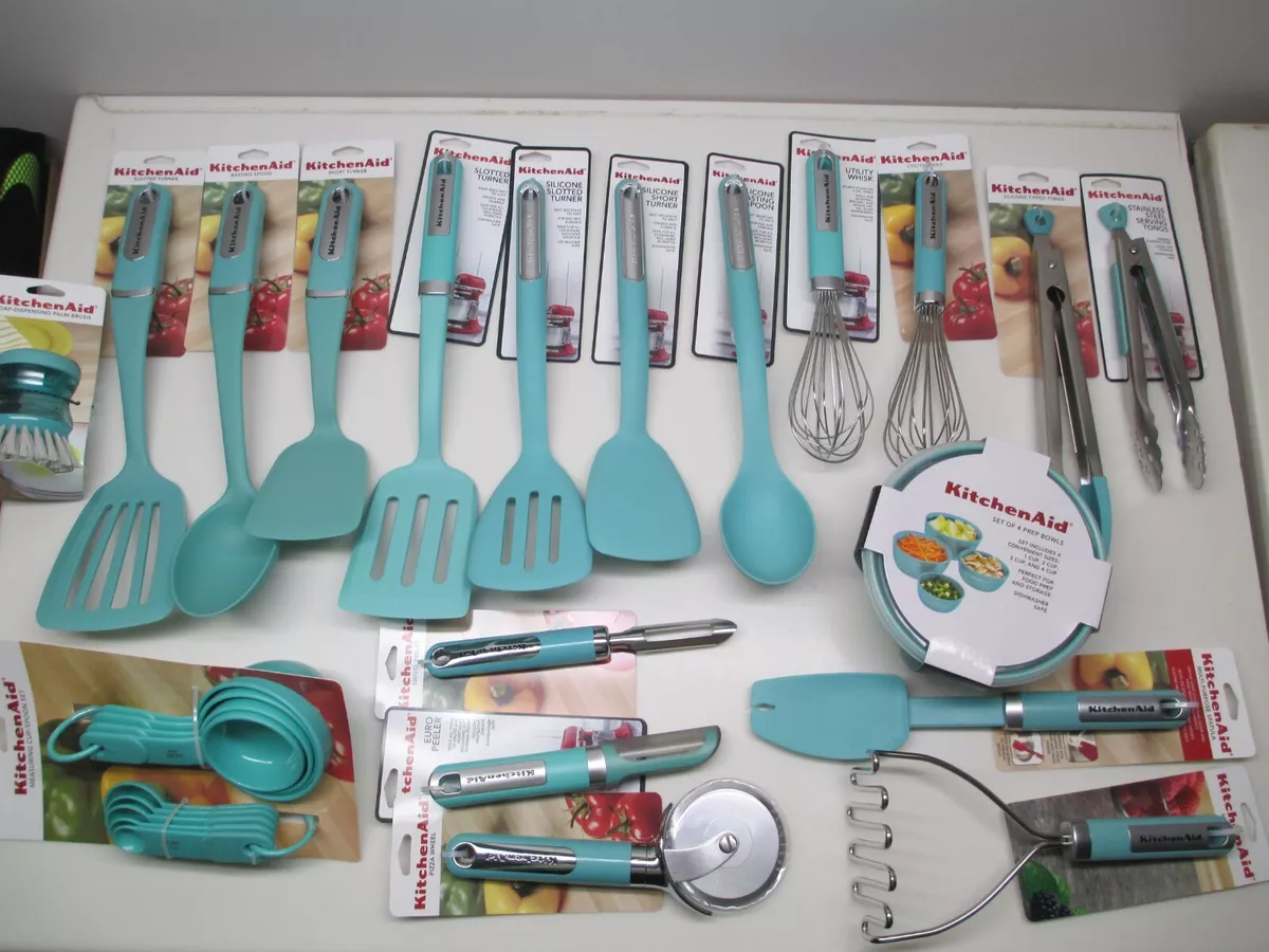 New Set of 36 Utensils KitchenAid Aqua Sky Shears Spatula (Color: HAQA)