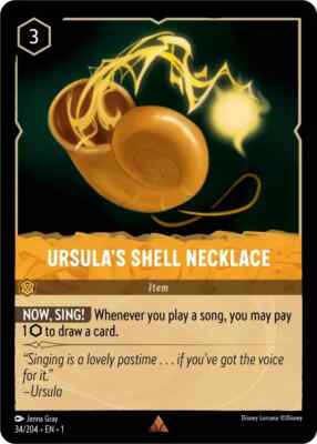 X4 URSULA'S SHELL NECKLACE (Playset) Item Rare 34/204 EN 1 English FIRST CHAPTER