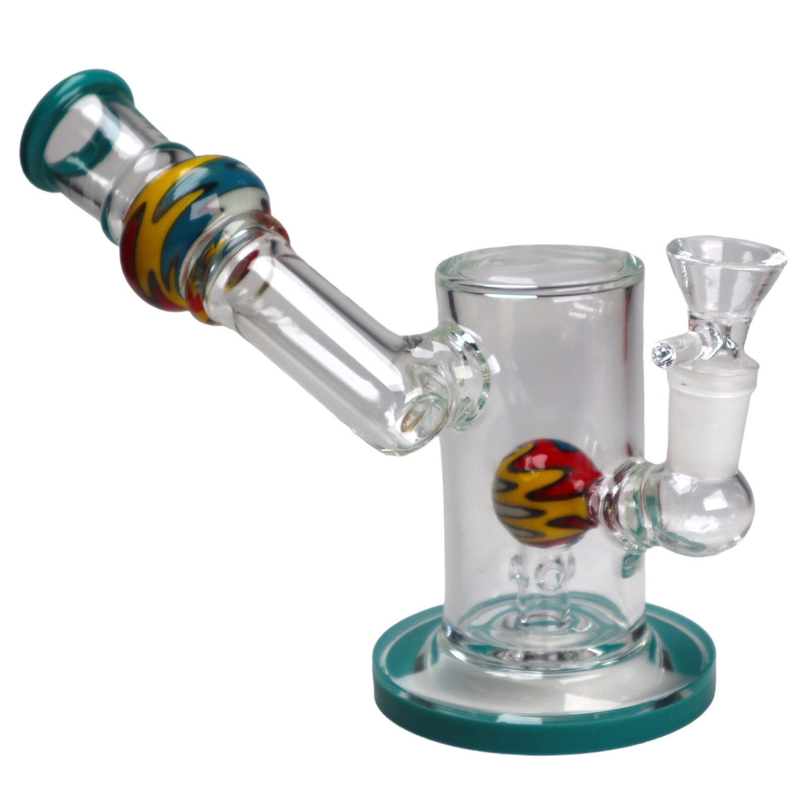 5.5" Hookah Mini Glass Smoking Water Bubbler W/ 14mm Glass Bowl-Tobacco Bong