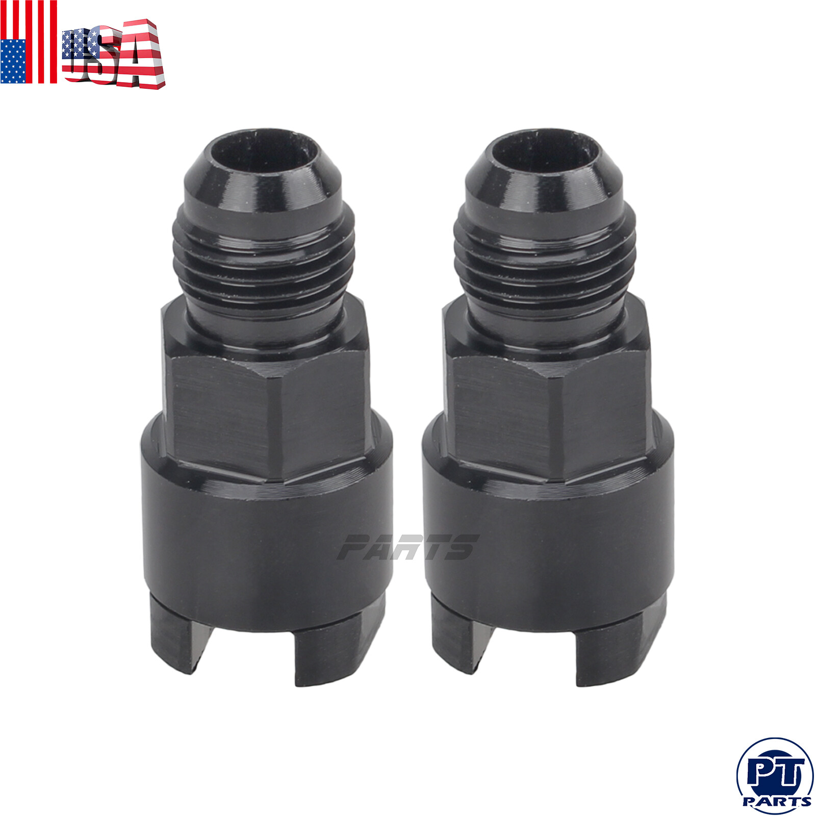 2 EFI Fuel Rail Adapter Fittings Feed/Return AN6 Push ON Fit LT1 LT4