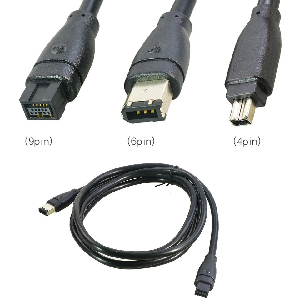 Firewire 800 to 400 9Pin to 9Pin /9Pin to 6Pin / 9Pin to 4Pin Cable Lead 0.6m-3m - Image 2 of 4