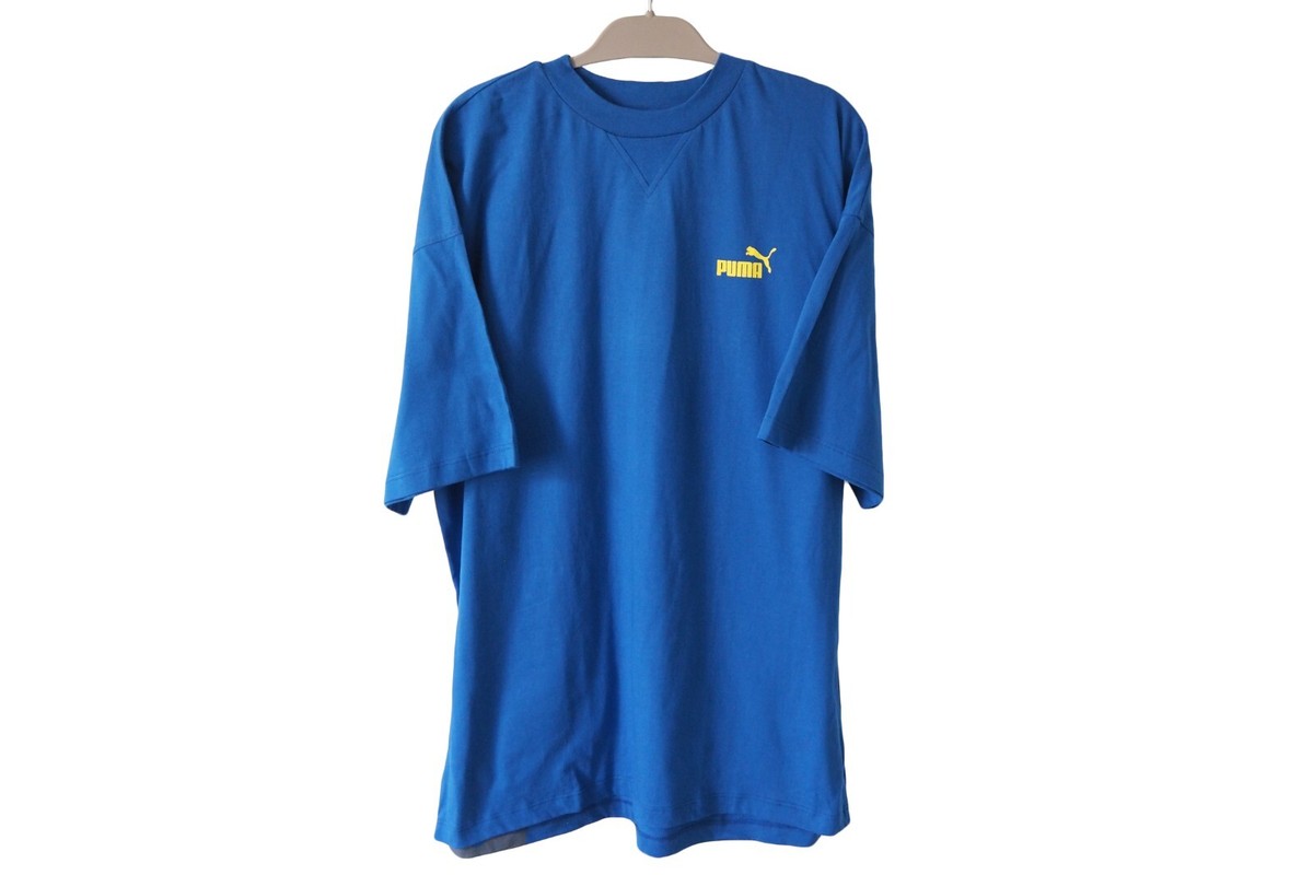 Vintage PUMA Street Soccer T-Shirt Size XXL blue 90s style