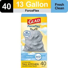Tall Kitchen Drawstring Trash Bags, Gain Fresh Clean with Febreze Freshness