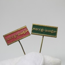Vintage 2 Spilla Da Distintivo Metallo Smaltato Autodrop Motore Auto, 1960s