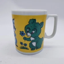 Vintage 1960s Stylecraft Porcelain Bear, Rabbit, Raccoon Cartoon Mug #1223 Japan