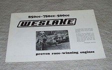 850cc 750cc 500cc WESLAKE PROVEN RACE-WINNING ENGINES BROCHURE Not dated