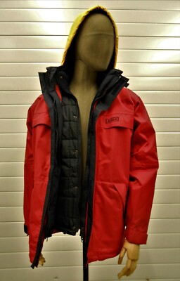 AIGLE Winter Jacke mit Kapuze - 2 teilig - rot/gelb - Herren L - neuwertig - rar