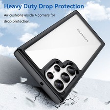 For Samsung S25 Ultra S23 A14 A54 Shockproof TPU Bumper Clear Acrylic Back Case