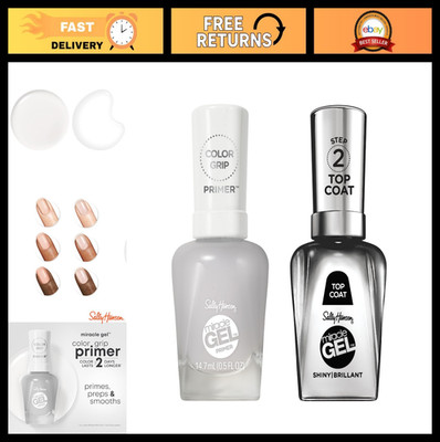 Miracle Gel Nail Polish Shiny Top Coat & Color Grip Primer, 0.5 fl oz - Long-Las