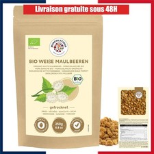 Mûres Blanches BIO 250g Séchées, Collation Fruitée Saine, Sans Sucre Ajouté