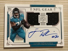 2020 Panini National Treasures Dual Relic Rookie Auto #RSC-JR James Robinson /99