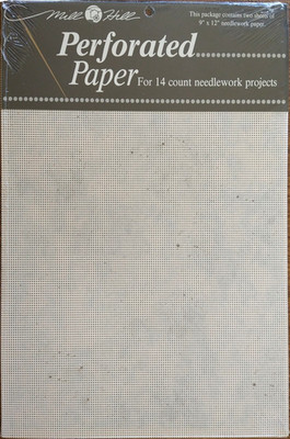 Mill Hill Perforated Paper 14ct 2pc 9x12 PP101 Blue Granite