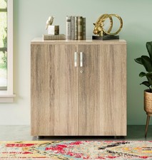 Filing Cabinet, Office Storage, 1-Shelf Wooden Cupboard, Small Lockable Storage