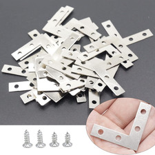 40-Pack L Corner Brackets Gold 1.5Inch Iron Decorative Brace Silver  Small Flat
