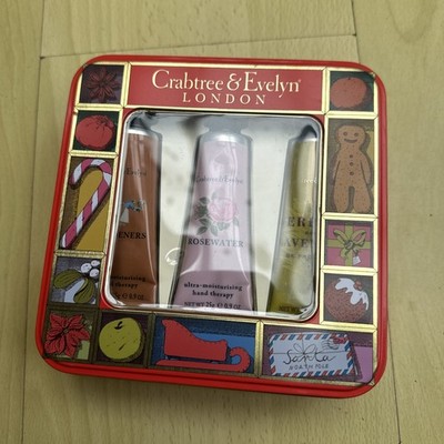 CRABTREE & EVELYN ''Ultra Moisturising Hand Therapy'' Geschenkset Dose - 3 x 25g NEU
