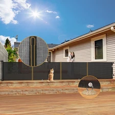 200'' Retractable Baby Gates Extra Wide,34" Tall Retractable Dog Gate for Doo...