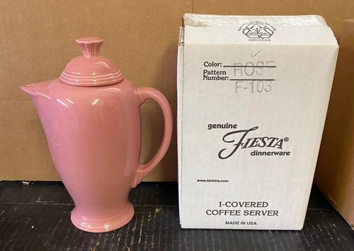 FIESTA ROSE COVERED COFFEE SERVER F-103 NEW IN BOX