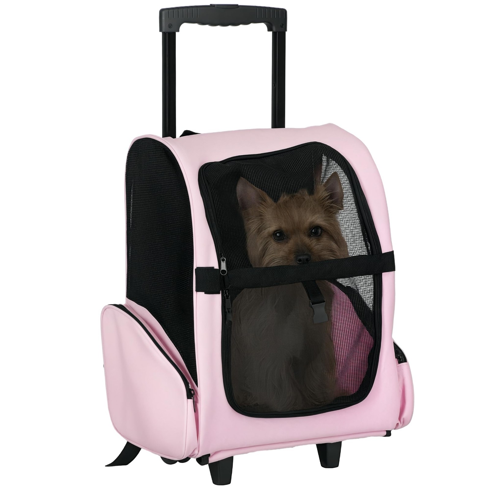 Trasportino Gatti e Cani Piccoli PawHut: Zaino Trolley Confortevole