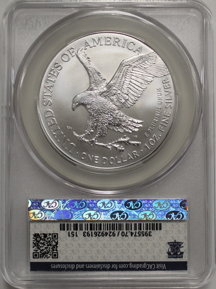 2026 $1 Silver Eagle CAC MS70 First Day of Delivery 250th