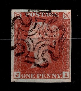 GB QV 1841 1d Red Plate 12 J I Constant Variety Superb Used Crisp Mix BSI(e)