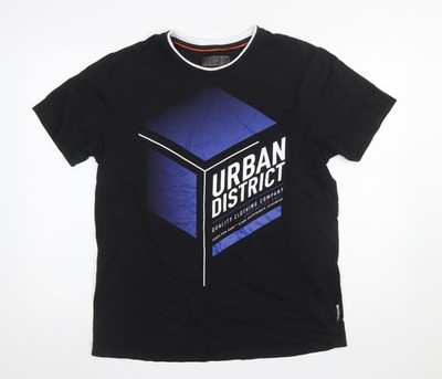 Angelo Litrico Urban District Herren T-Shirt schwarz XL Grafik Baumwolle