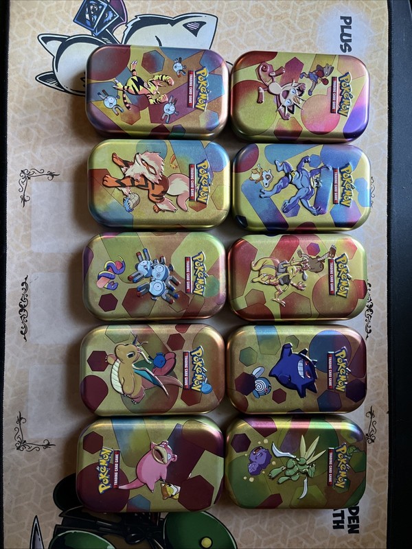 Pokemon 151 Collector Tin Lot All 10 Tins With Collector Card And Coin All N/M