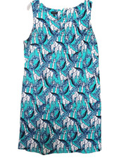 Talbots Cotton Blend Giraffe Novelty Print Sleeveless Shift Dress Size 14
