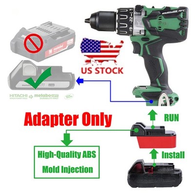 1x fits Milwaukee M18 Battery To for Metabo HPT 18v Cordless Drill Tools Adapter