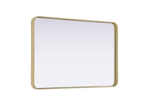 Elegant Decor Contour Metal Rectangle Mirror 27X40" Brass - Picture 8 of 11