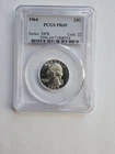 SILVER 1964 P PR69 WASHINGTON QUARTER GRADED PCGS 25C 90% AG COIN