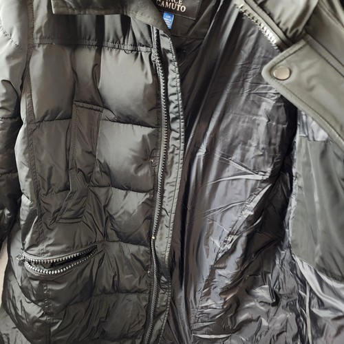 Vince Camuto langer gesteppter gefütterter Wandermantel Herren L/G schwarz Reißverschluss ~ - Bild 15 von 19