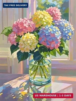 NWQZBYHT Hydrangea Diamond Art Kits for Adults,Flowers 5D Diamond Painting Kits