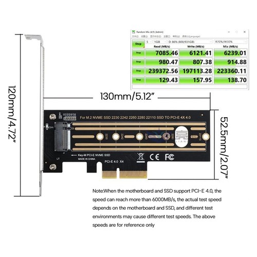 2X(M.2 NVMe SSD auf PCIE Adapter M-Key Schnittstellenkarte für M.2 NVMe SSD3647 - Afbeelding 7 van 7