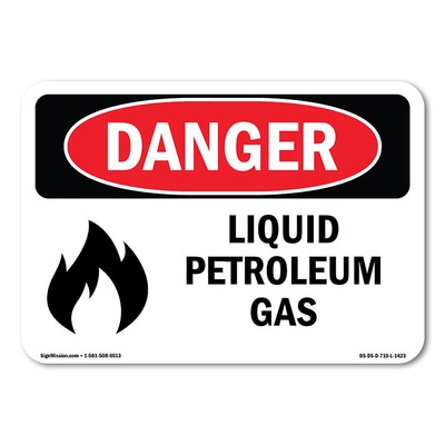 Liquid Petroleum Gas ANSI Danger Sign Metal Plastic Decal