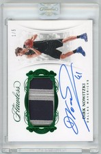 DIRK NOWITZKI 2017 PANINI FLAWLESS PATCH AUTO EMERALD GAME USED /5
