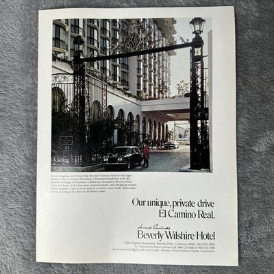 Beverly Wilshire Hotel Beverly Hills CA El Camino Real Gate Vtg Print Ad 1977